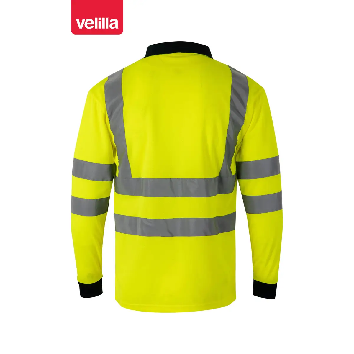 Polo bicolor manga larga Velilla 305503 3 Polo bicolor manga larga Velilla 305503 Azul marino/Amarillo flúor, vista trasera