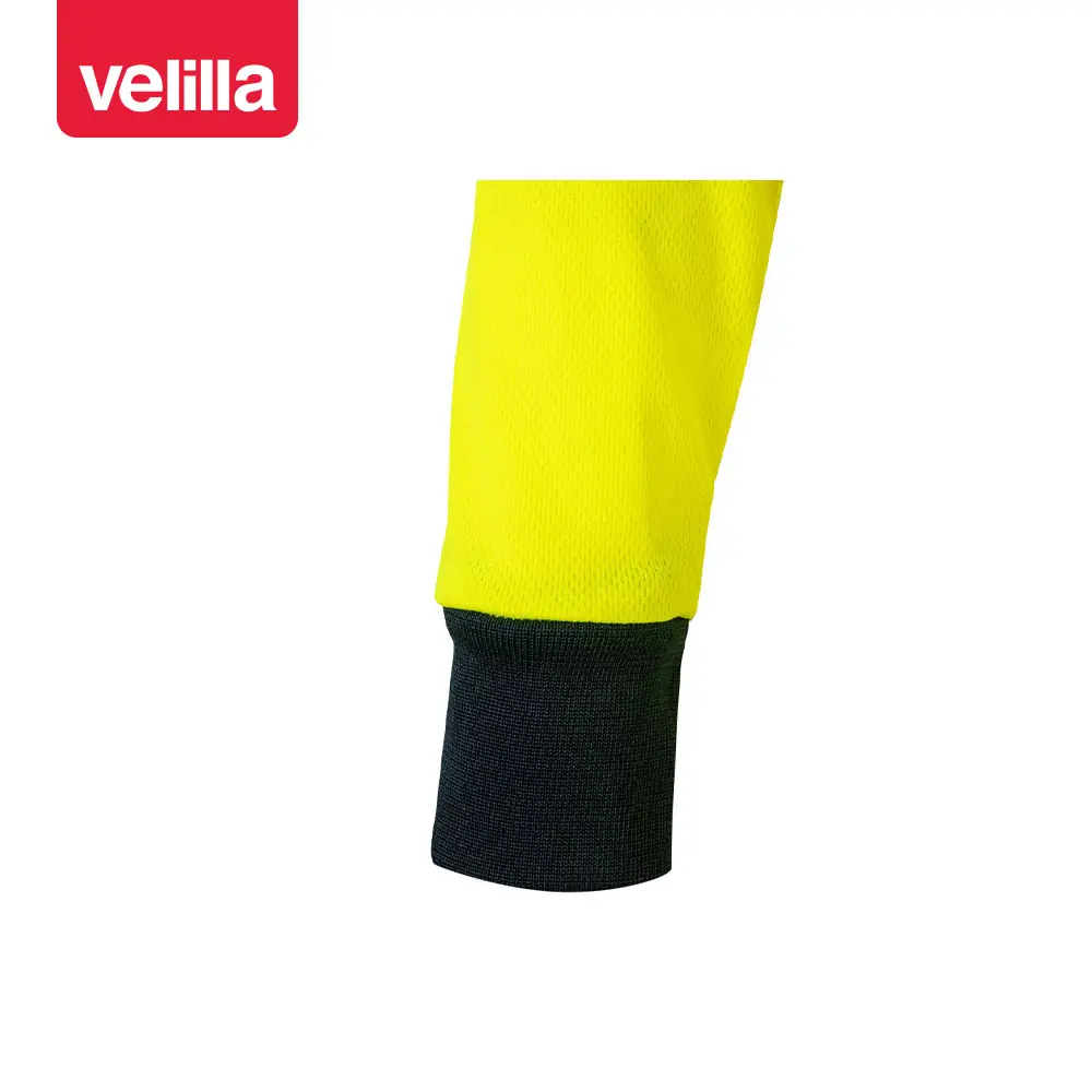 Polo bicolor manga larga Velilla 305503 6 Polo bicolor manga larga Velilla 305503 Azul marino/Amarillo flúor, detalle de puño
