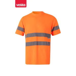 Camiseta técnica manga corta Velilla 305505 Naranja flúor, vista frontal
