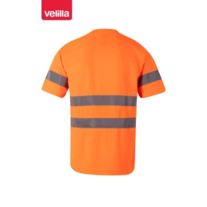 Camiseta técnica manga corta Velilla 305505 Naranja flúor, vista trasera