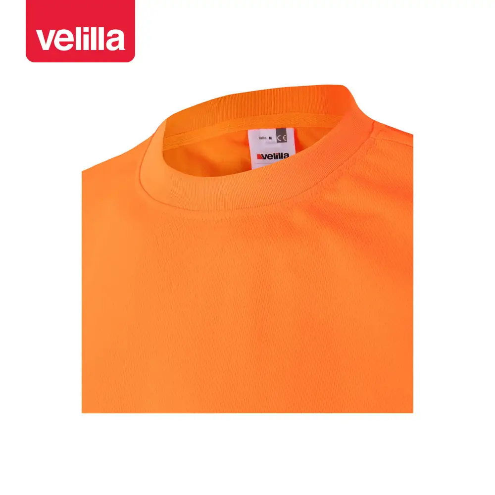 Camiseta técnica manga corta Velilla 305505 9 Camiseta técnica manga corta Velilla 305505 Naranja flúor, detalle de cuello