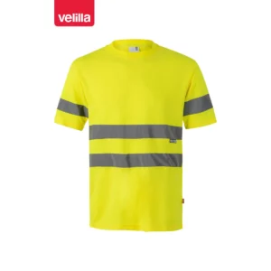 Camiseta técnica manga corta Velilla 305505 Amarillo flúor, vista frontal
