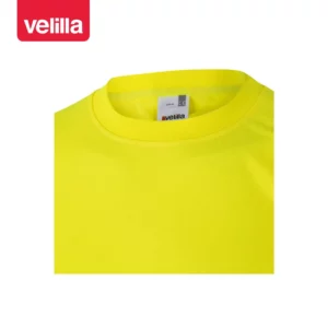 Camiseta técnica manga corta Velilla 305505 Amarillo flúor, detalle de cuello