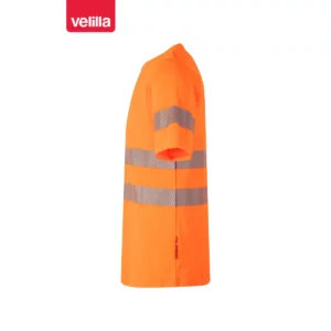 Camiseta manga corta Velilla 305508 Naranja flúor, vista lateral