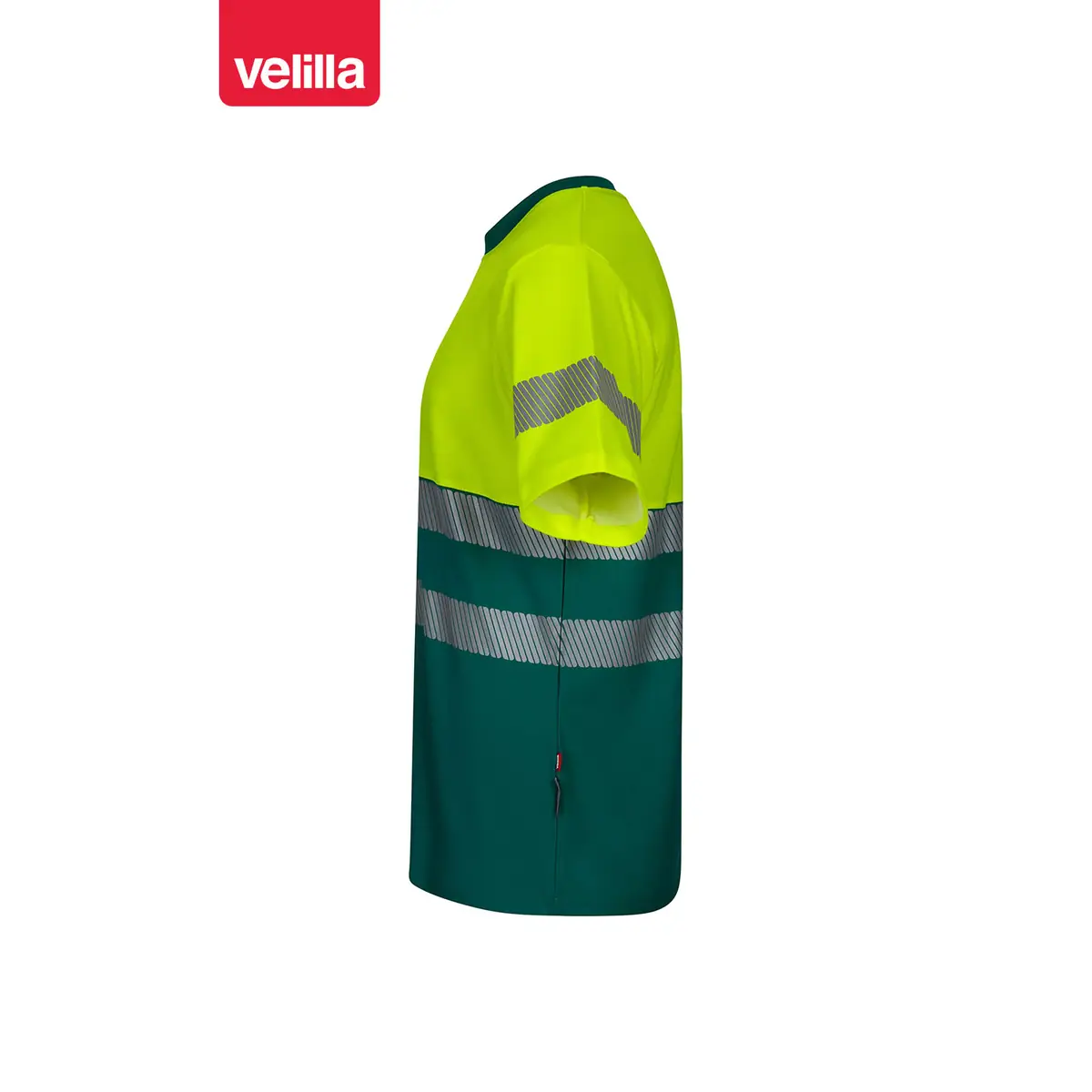 Camiseta bicolor manga corta Velilla 305509 8 Camiseta bicolor manga corta Velilla 305509 Verde/Amarillo flúor, vista lateral