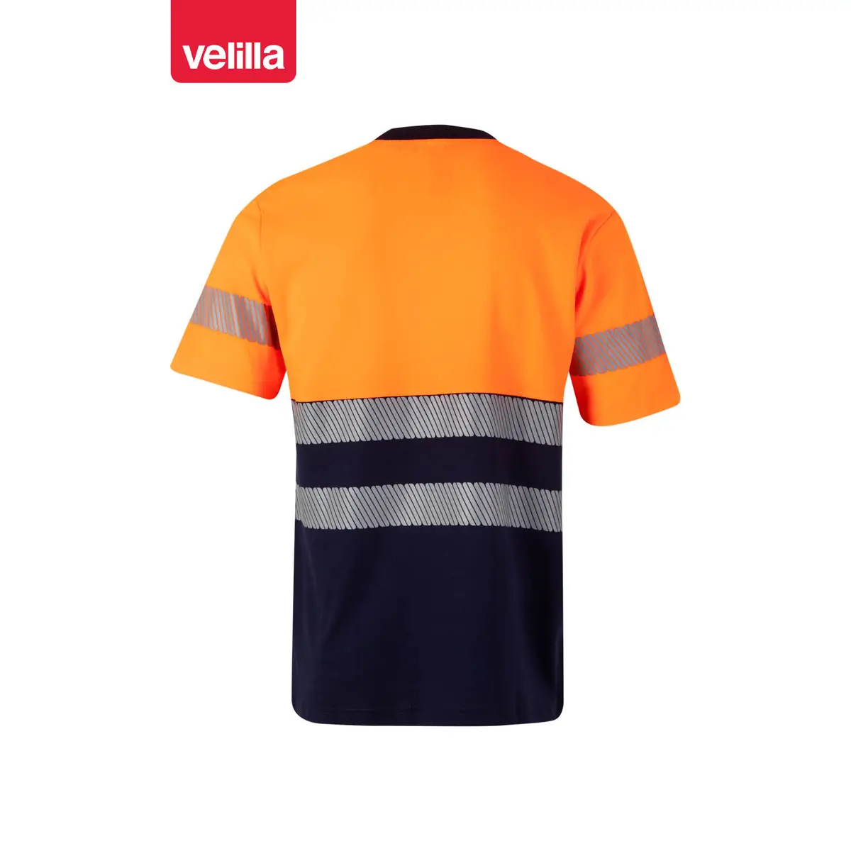 Camiseta bicolor manga corta Velilla 305509 12 Camiseta bicolor manga corta Velilla 305509 Azul navy/Naranja flúor, vista trasera