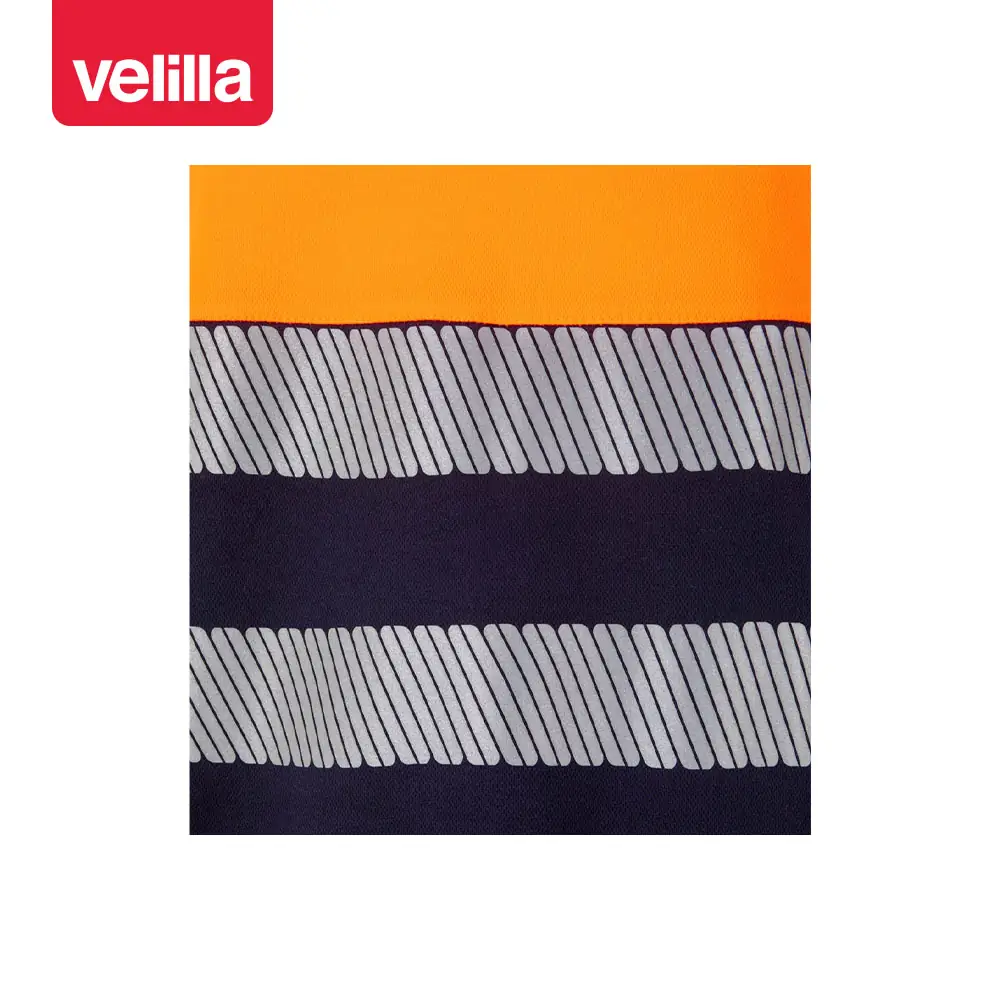 Camiseta bicolor manga corta Velilla 305509 14 Camiseta bicolor manga corta Velilla 305509 Azul navy/Naranja flúor, detalle de cintas reflectantes