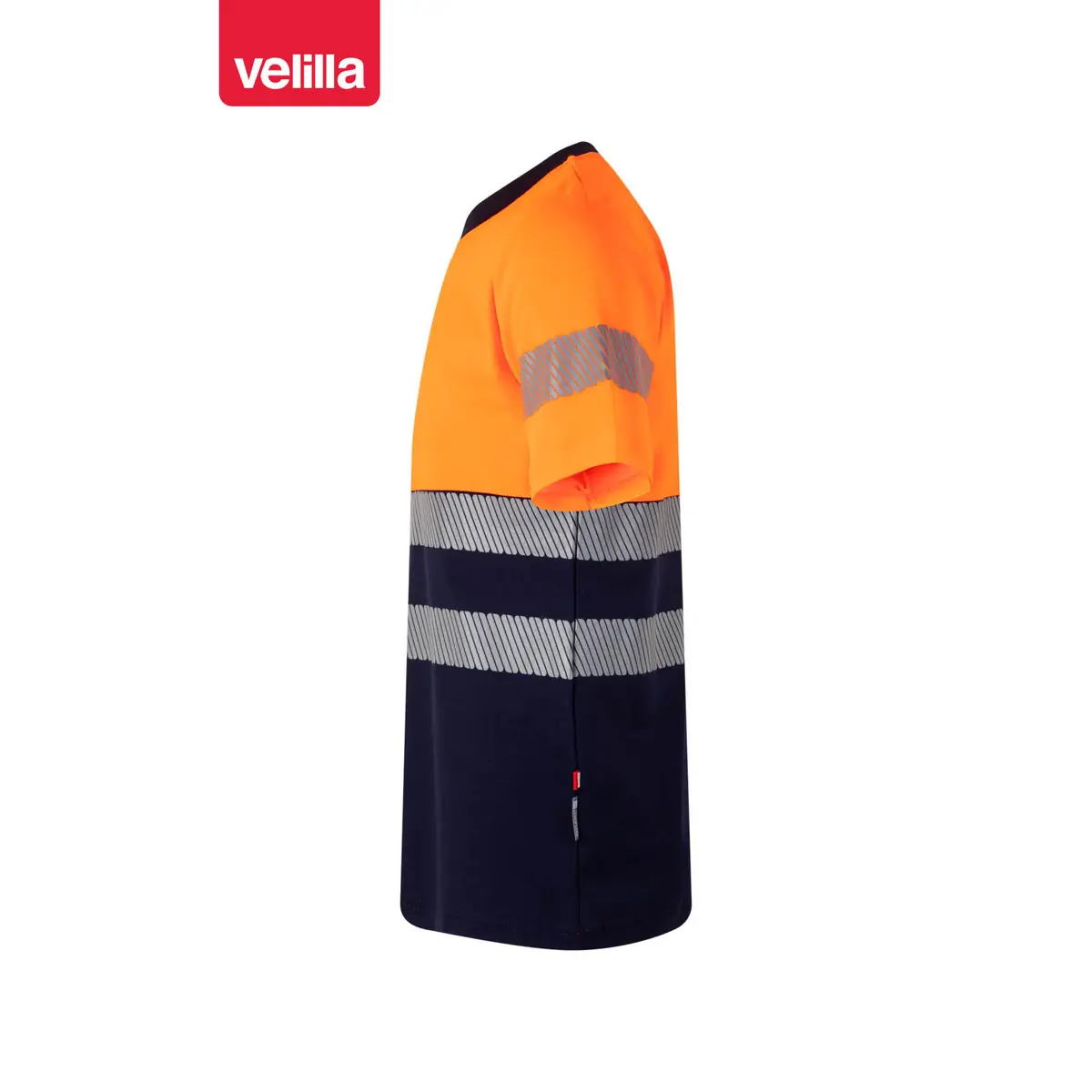 Camiseta bicolor manga corta Velilla 305509 11 Camiseta bicolor manga corta Velilla 305509 Azul navy/Naranja flúor, vista lateral
