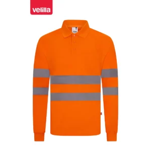 Polo manga larga Velilla 305511 naranja flúor, vista frontal