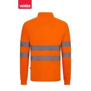 Polo manga larga Velilla 305511 naranja flúor, vista trasera