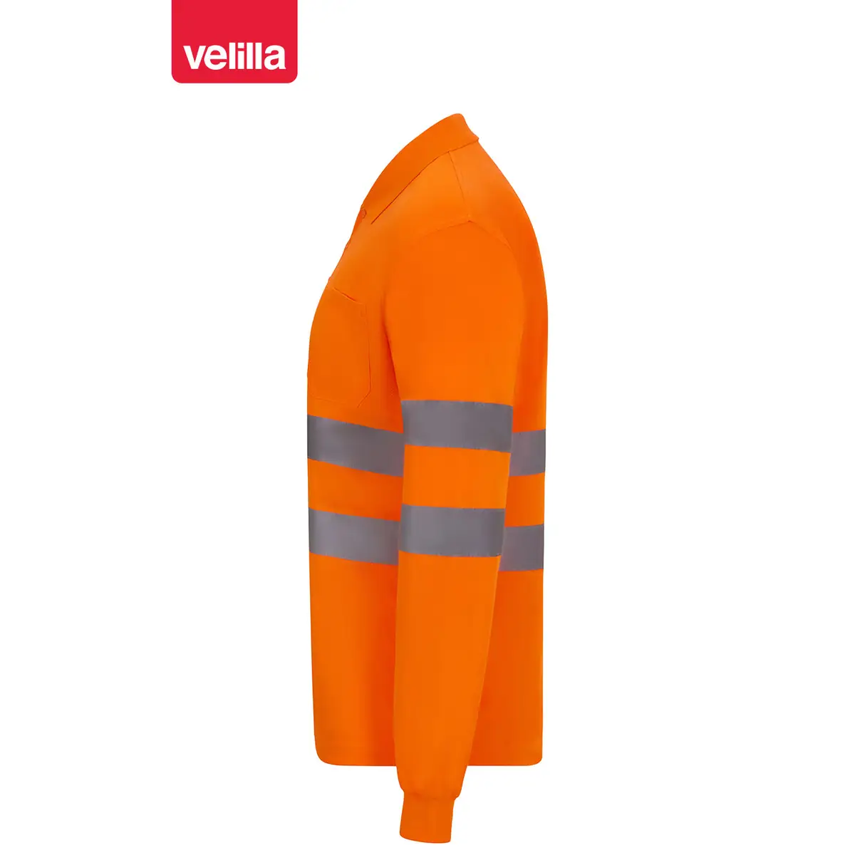 Polo manga larga Velilla 305511 6 Polo manga larga Velilla 305511 naranja flúor, vista lateral
