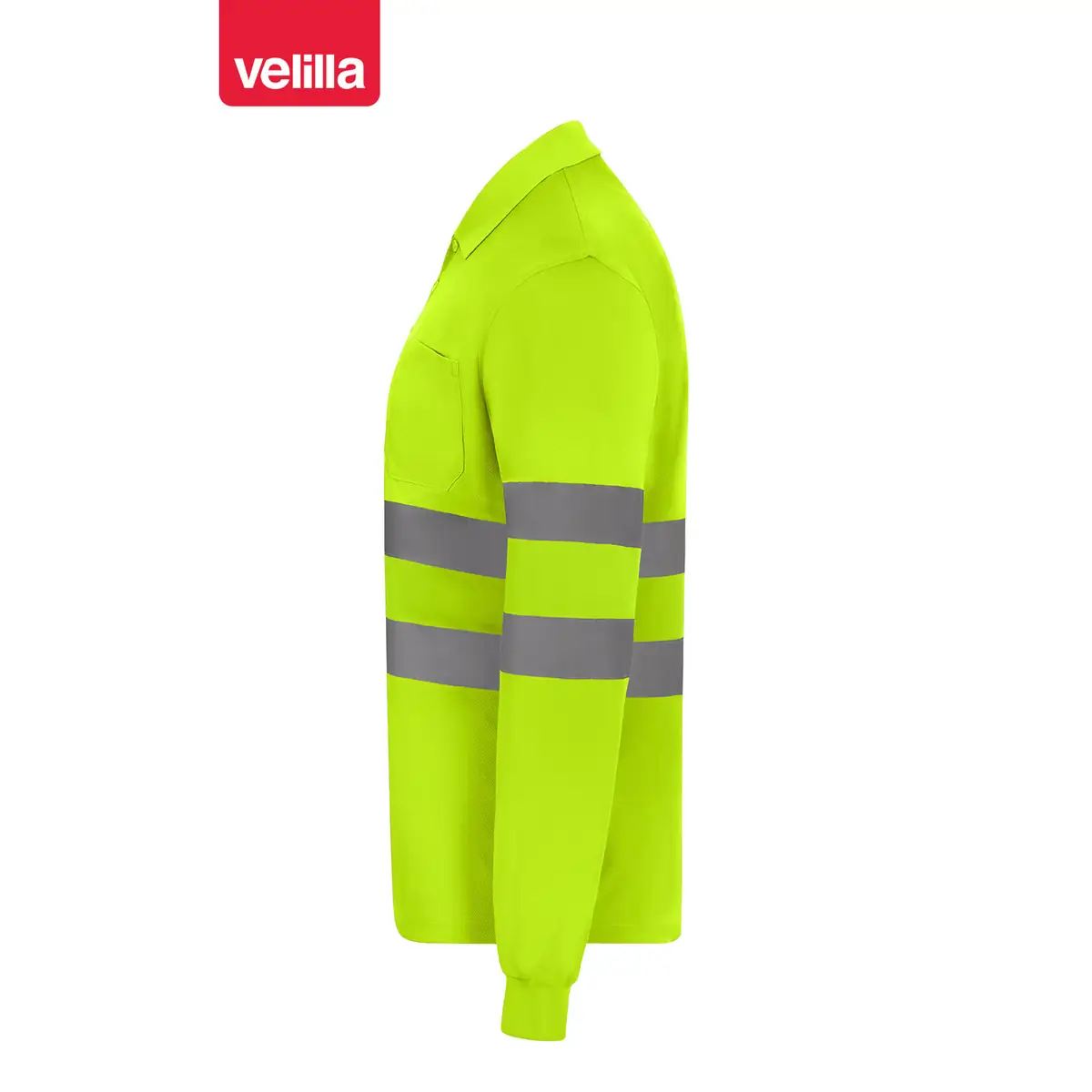 Polo manga larga Velilla 305511 2 Polo manga larga Velilla 305511 amarillo flúor, vista lateral