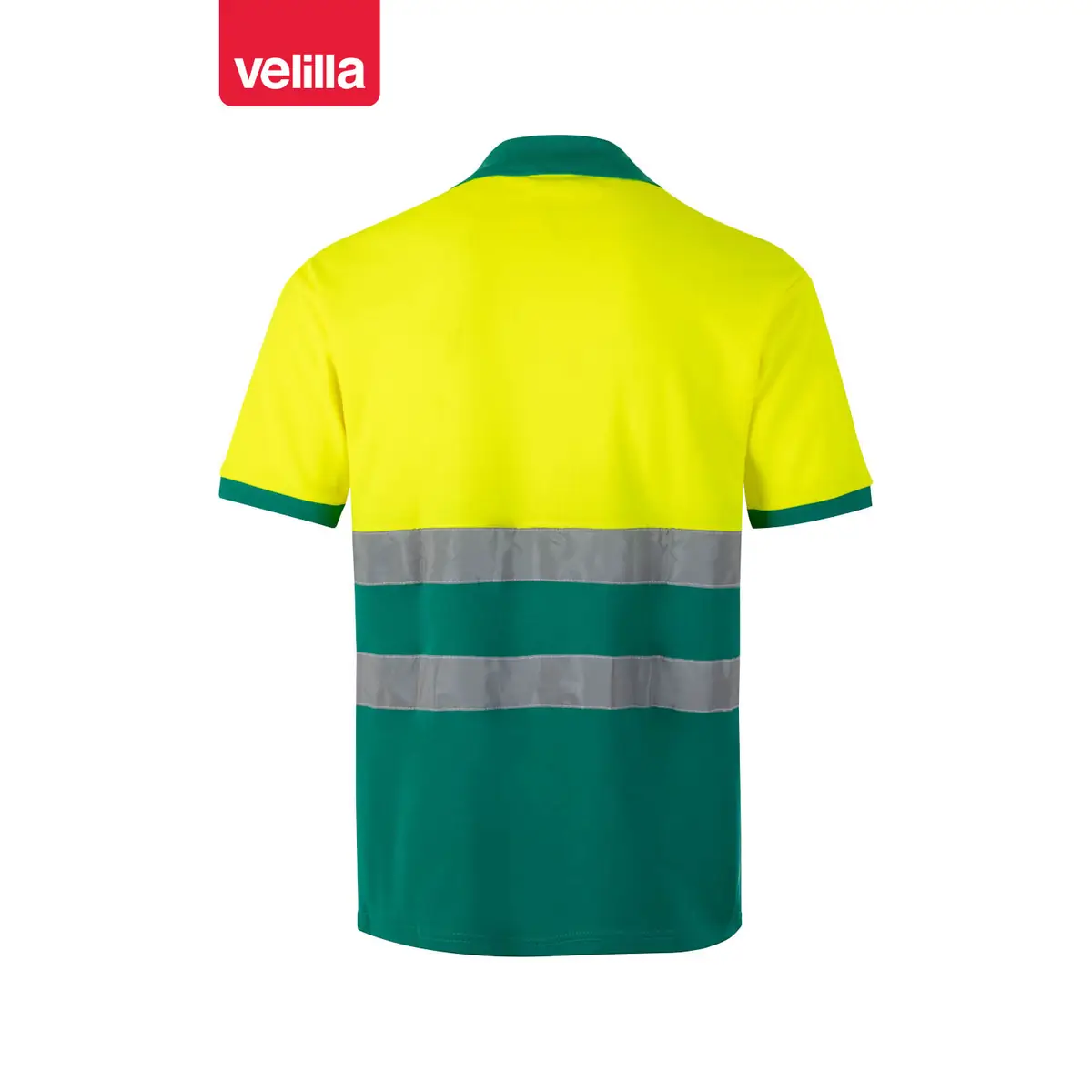 Polo bicolor manga corta Velilla 305513 9 Polo bicolor manga corta Velilla 305513 Verde/Amarillo flúor, vista trasera