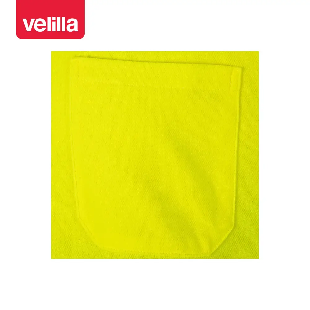 Polo bicolor manga corta Velilla 305513 14 Polo bicolor manga corta Velilla 305513 Gris/Amarillo flúor, detalle de bolsillo del pecho