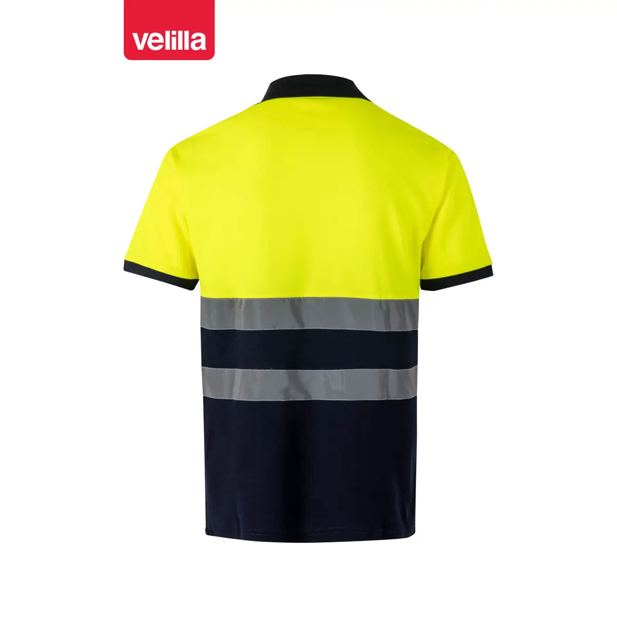 Polo bicolor manga corta Velilla 305513 6 Polo bicolor manga corta Velilla 305513 Azul navy/Amarillo flúor, vista trasera
