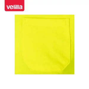 Polo bicolor manga corta Velilla 305513 Azul navy/Amarillo flúor, detalle de bolsillo del pecho