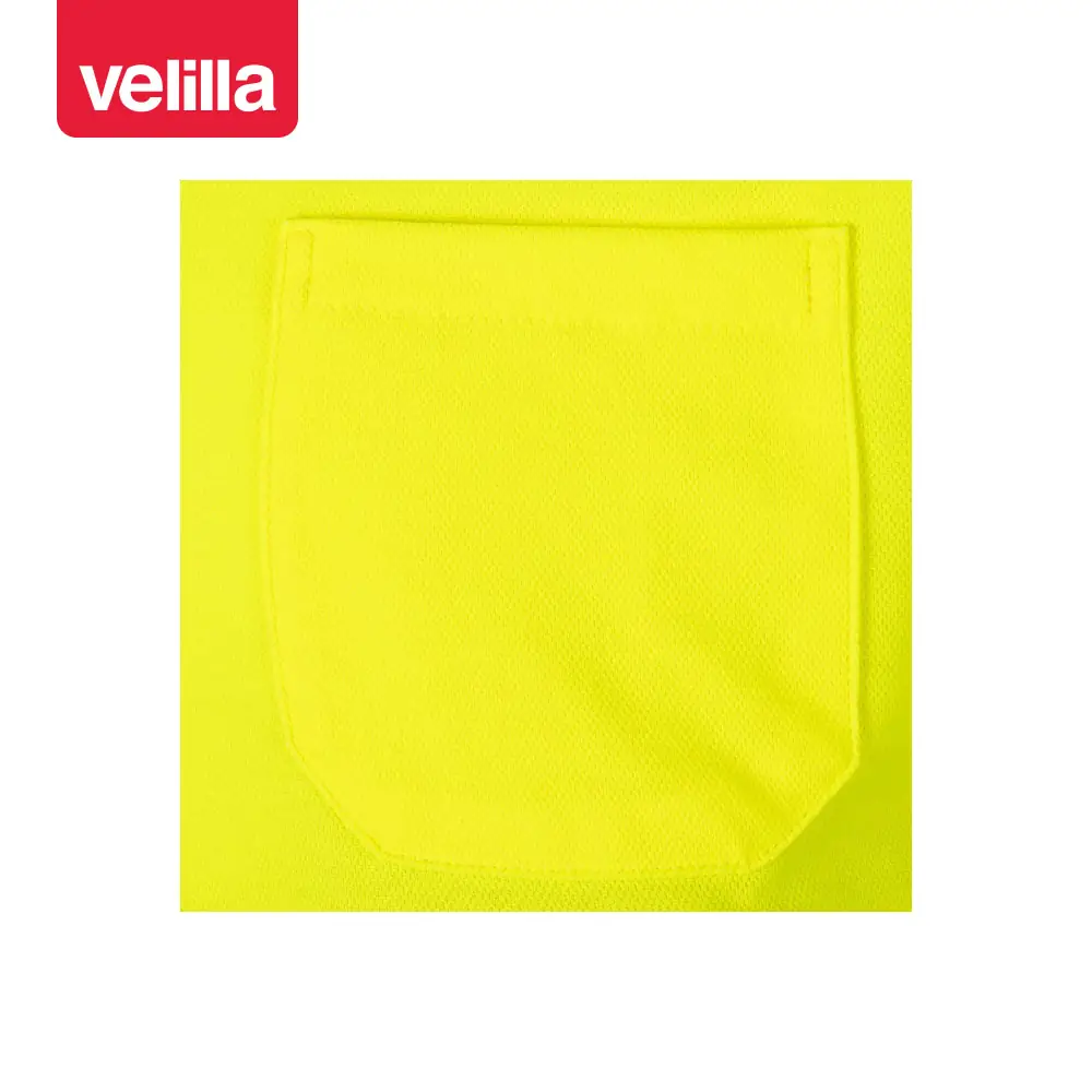 Polo bicolor manga corta Velilla 305513 18 Polo bicolor manga corta Velilla 305513 Azul navy/Amarillo flúor, detalle de bolsillo del pecho