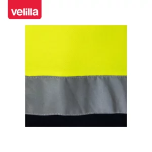 Polo bicolor manga corta Velilla 305513 Azul navy/Amarillo flúor, detalle de cinta reflectante