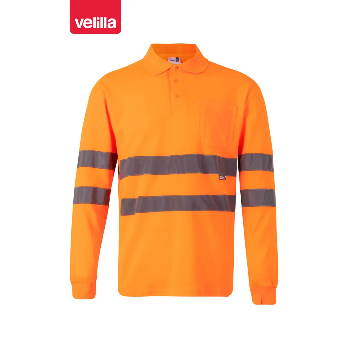Polo manga larga Velilla 305514 4 Polo manga larga Velilla 305514 Naranja flúor, vista frontal