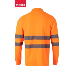 Polo manga larga Velilla 305514 Naranja flúor, vista trasera