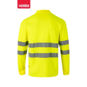 Polo manga larga Velilla 305514 Amarillo flúor, vista trasera