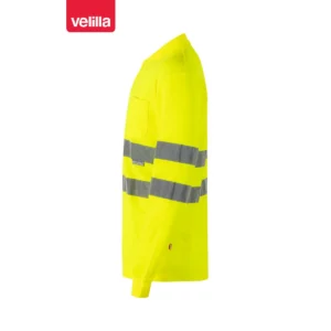 Polo manga larga Velilla 305514 Amarillo flúor, vista lateral