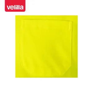 Polo bicolor manga larga Velilla 305515 Azul navy/Amarillo flúor, detalle de bolsillo del pecho