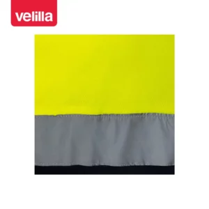 Polo bicolor manga larga Velilla 305515 Azul navy/Amarillo flúor, detalle de cinta reflectante