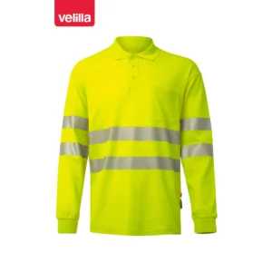 Polo manga larga Velilla 305524 Amarillo flúor, vista frontal