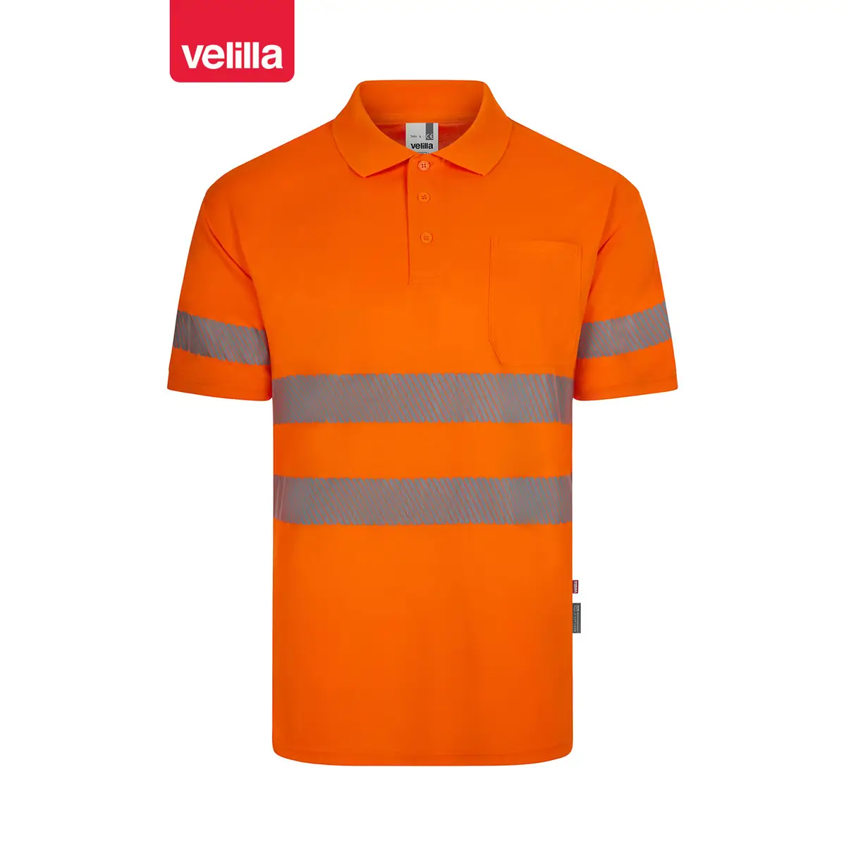 Polo reciclado manga corta Velilla 305532 4 Polo reciclado manga corta Velilla 305532 naranja flúor, vista frontal