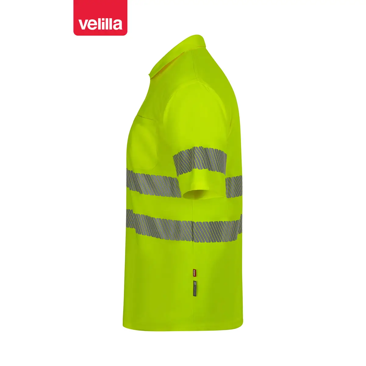 Polo reciclado manga corta Velilla 305532 2 Polo reciclado manga corta Velilla 305532 amarillo flúor, vista lateral