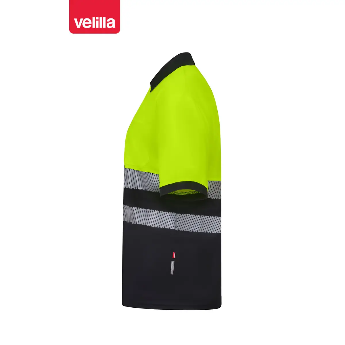 Polo reciclado manga corta Velilla 305533 23 Polo reciclado manga corta Velilla 305533 Negro/Amarillo flúor, vista lateral