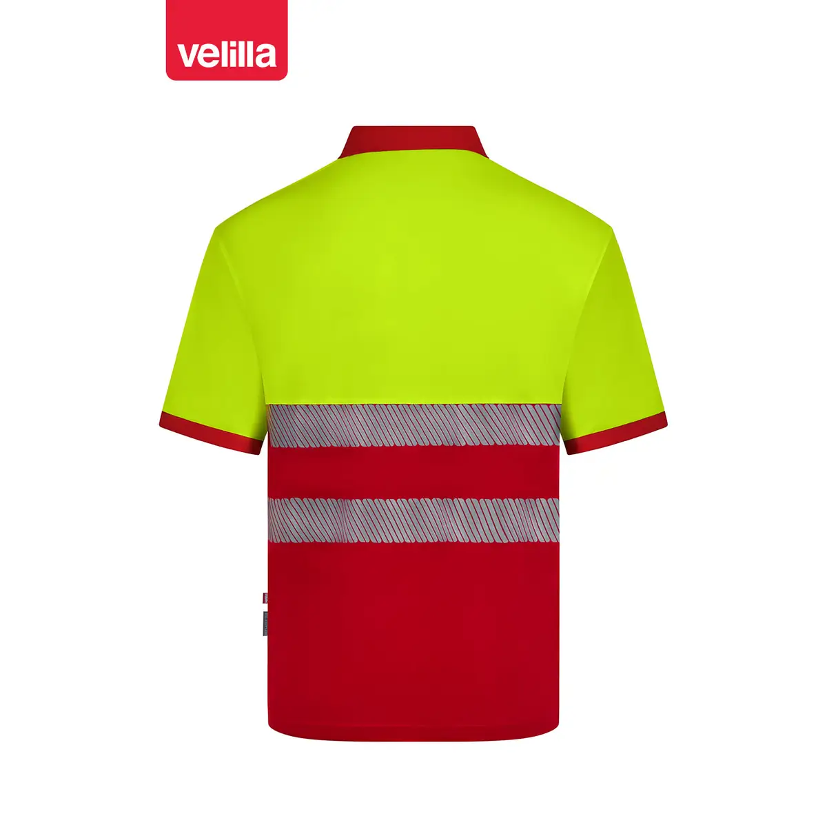 Polo reciclado manga corta Velilla 305533 33 Polo reciclado manga corta Velilla 305533 Rojo/Amarillo flúor, vista trasera
