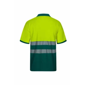 Polo bicolor manga corta Velilla 305543 Verde/Amarillo flúor, vista trasera
