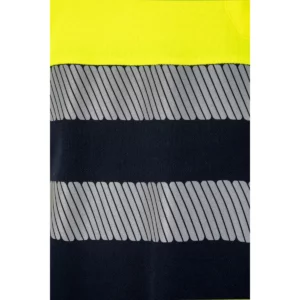 Polo bicolor manga corta Velilla 305543 Azul navy/Amarillo flúor, detalle de cintas reflectantes