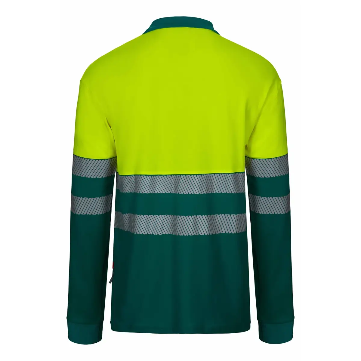 Polo bicolor manga larga Velilla 305545 10 Polo bicolor manga larga Velilla 305545 Verde/Amarillo flúor, vista trasera