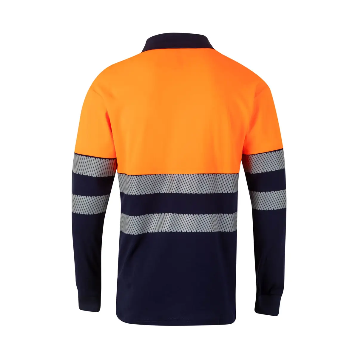 Polo bicolor manga larga Velilla 305545 14 Polo bicolor manga larga Velilla 305545 Azul navy/Naranja flúor, vista trasera