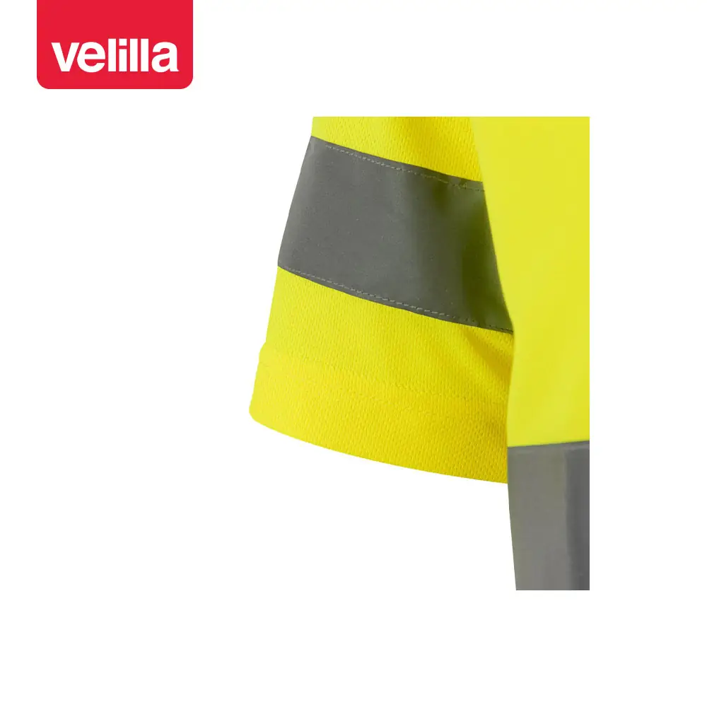 Camiseta técnica manga corta Velilla 305602 8 Camiseta técnica manga corta Velilla 305602 Amarillo flúor, detalle de manga y cinta reflectante