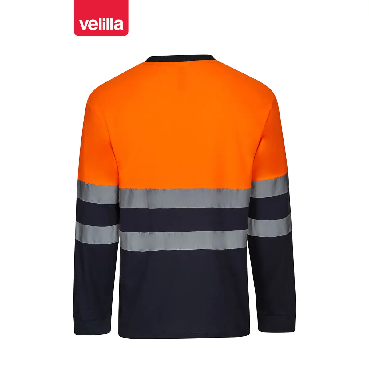 Camiseta bicolor manga larga Velilla 305603 12 Camiseta bicolor manga larga Velilla 305603 azul marino/naranja flúor, vista trasera