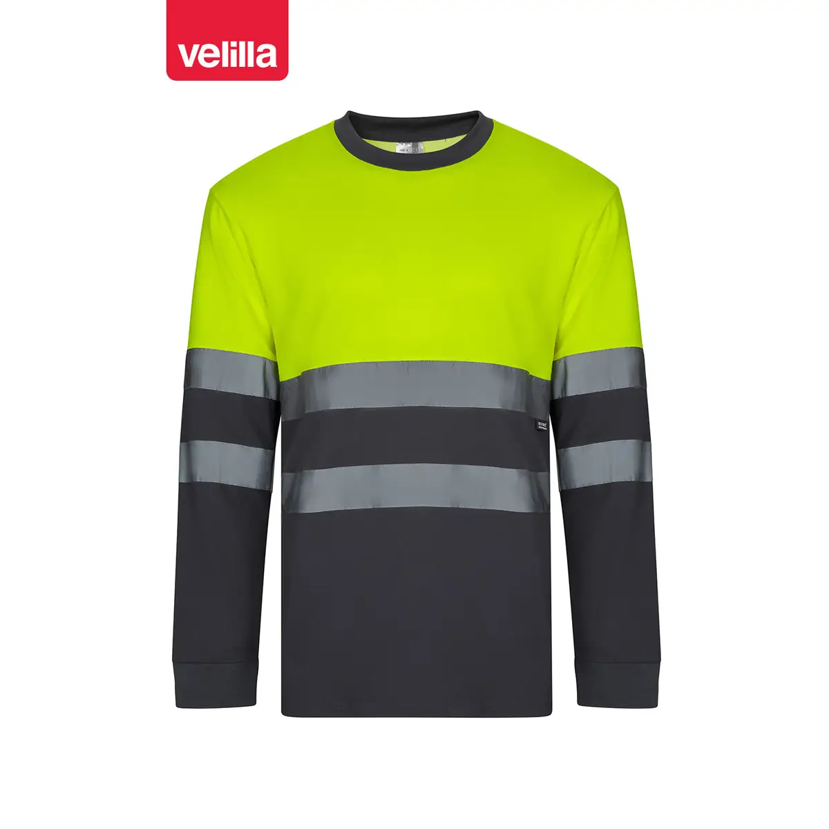 Camiseta bicolor manga larga Velilla 305603 1 Camiseta bicolor manga larga Velilla 305603 gris/amarillo flúor, vista frontal