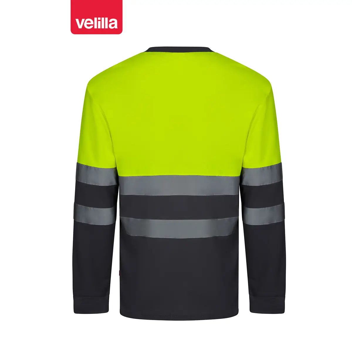 Camiseta bicolor manga larga Velilla 305603 3 Camiseta bicolor manga larga Velilla 305603 gris/amarillo flúor, vista trasera