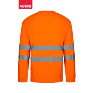 Camiseta técnica manga larga Velilla 305604 naranja flúor, vista trasera
