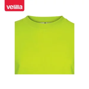 Camiseta técnica manga larga Velilla 305604 amarillo flúor, detalle de cuello