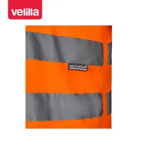 Camiseta manga corta Velilla 305612 Naranja flúor, detalle de cintas reflectantes