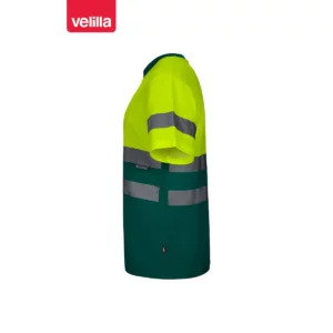 Camiseta bicolor manga corta Velilla 305613 Verde/Amarillo flúor, vista lateral