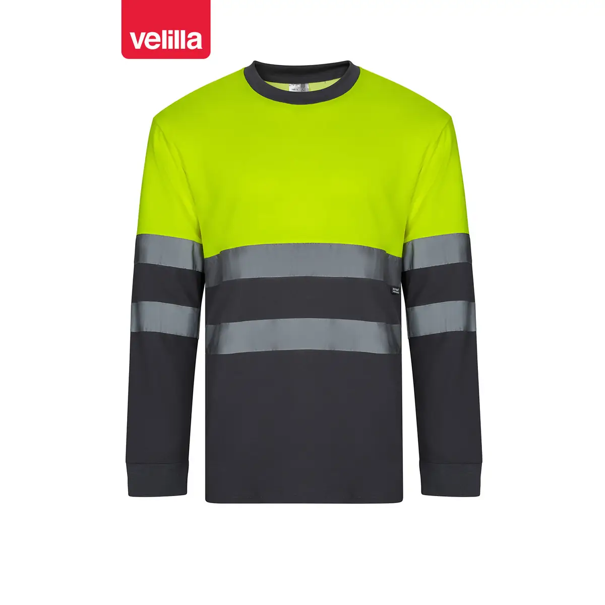 Camiseta bicolor manga larga Velilla 305615 1 Camiseta bicolor manga larga Velilla 305615 Gris/Amarillo flúor, vista frontal