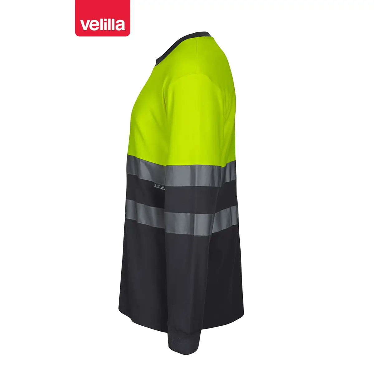 Camiseta bicolor manga larga Velilla 305615 2 Camiseta bicolor manga larga Velilla 305615 Gris/Amarillo flúor, vista lateral