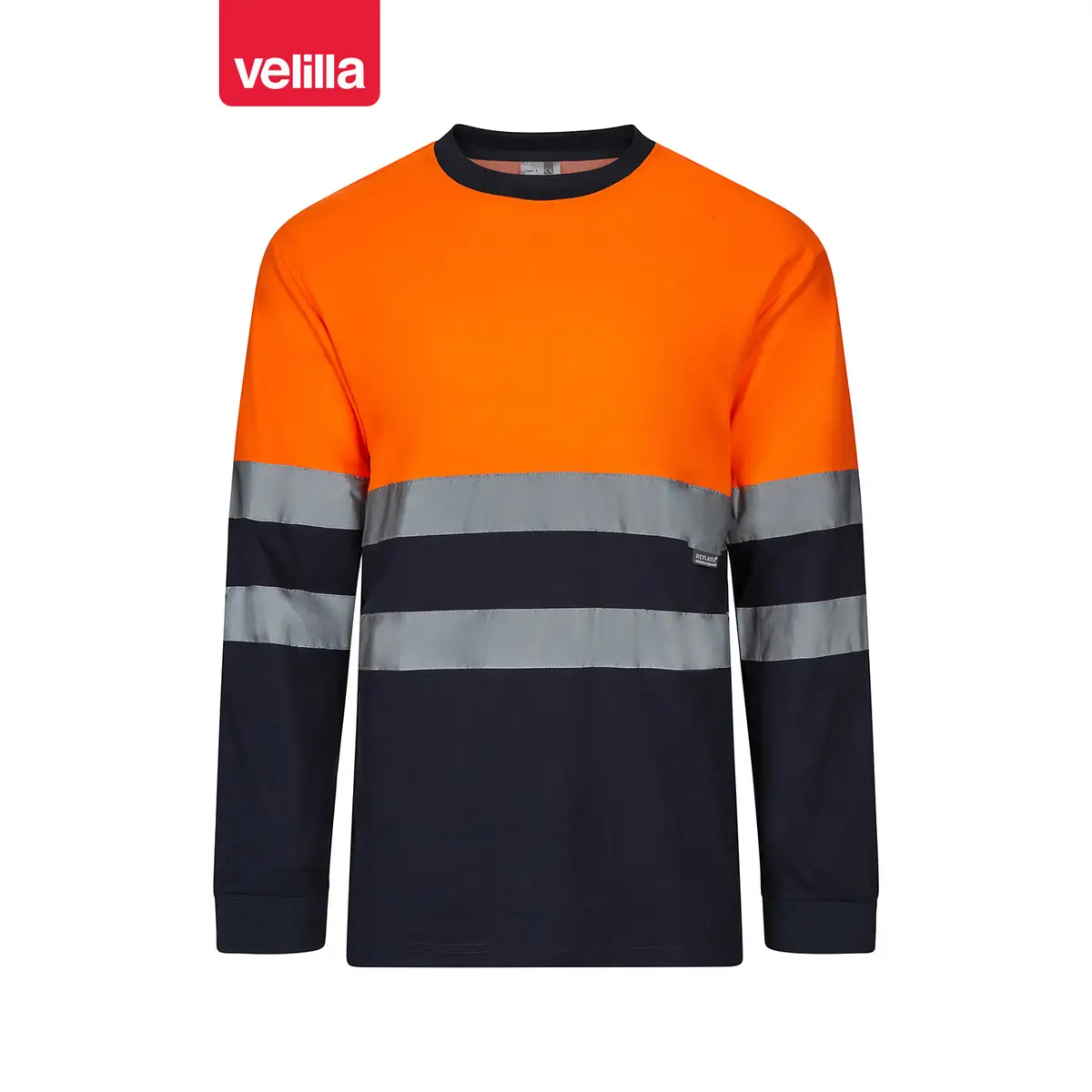 Camiseta bicolor manga larga Velilla 305615 10 Camiseta bicolor manga larga Velilla 305615 Azul navy/Naranja flúor, vista frontal