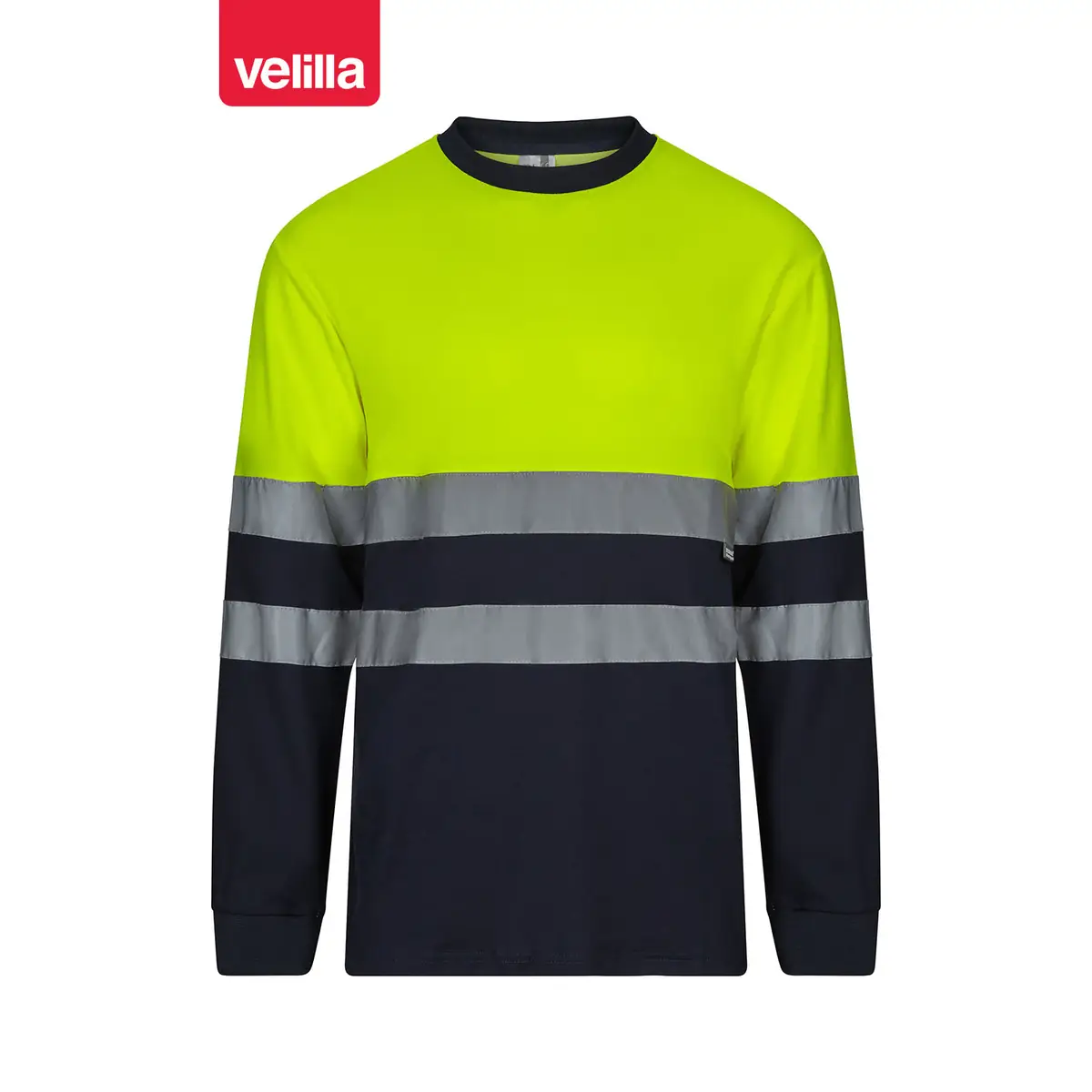 Camiseta bicolor manga larga Velilla 305615 4 Camiseta bicolor manga larga Velilla 305615 Azul navy/Amarillo flúor, vista frontal