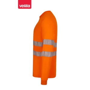 Camiseta manga larga Velilla 305618 Naranja flúor, vista lateral